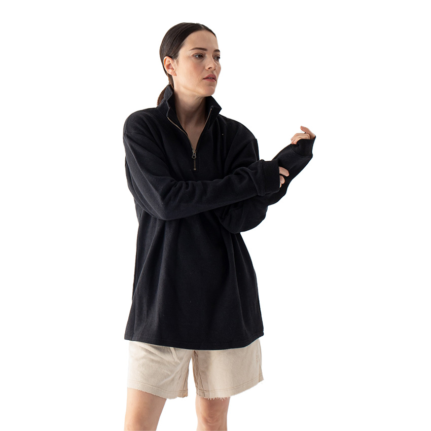 Women's Hemp Half Zip Hoodie